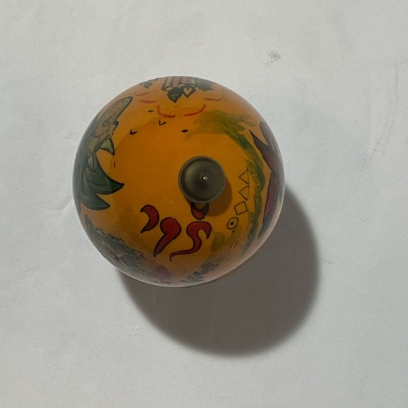 VTG Russian Lacquer Wood Egg Oil Painted Baby Dragon Birds Candles HTF Easter - Picture 8 of 11